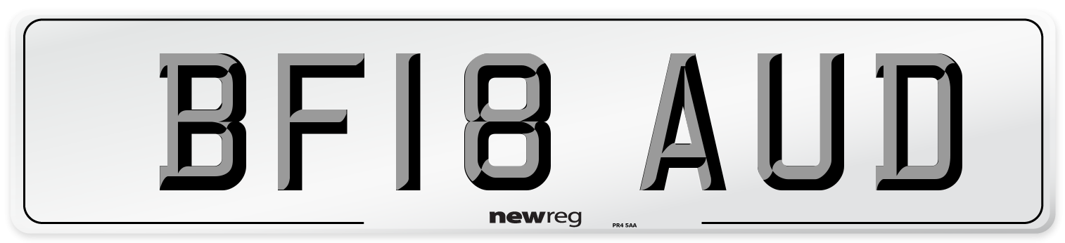BF18 AUD Number Plate from New Reg